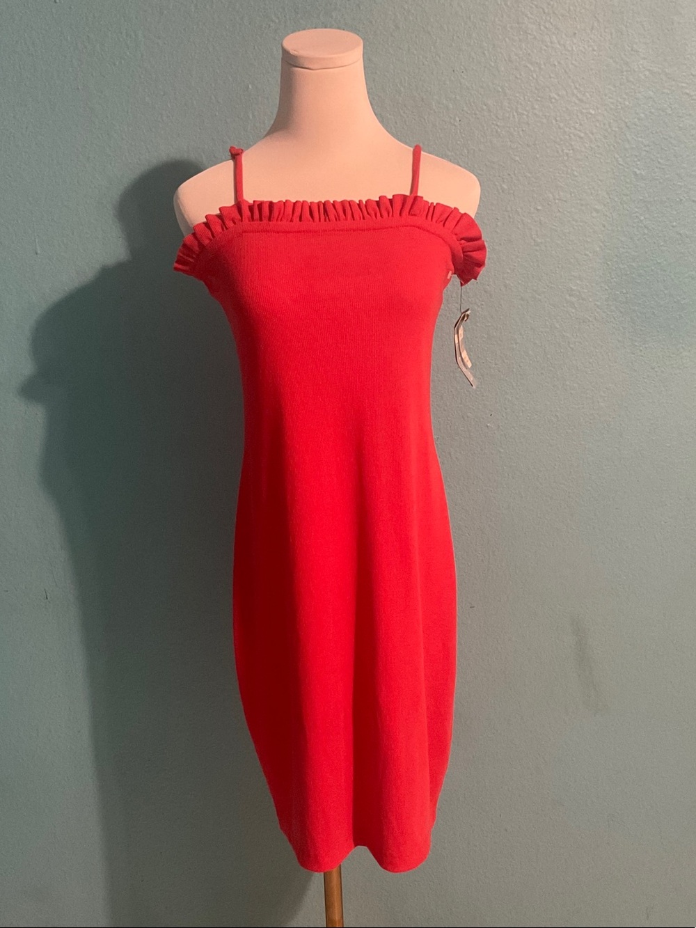 Chaser Red Ruffle-Trim Mini Dress
